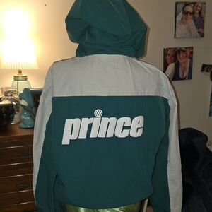 Prince Green / White Hooded Cropped Windbreaker Zip Up Jaclet XL Pickleball